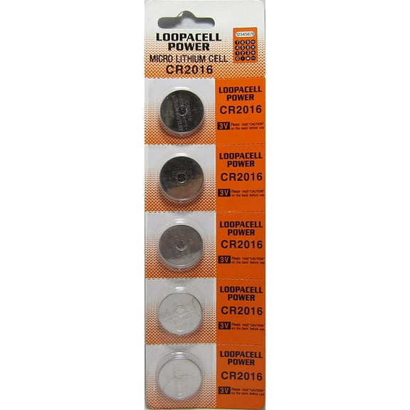 5 Loopacell CR2016 Lithium Battery 3V Button Cell for Digital Scales Calculators