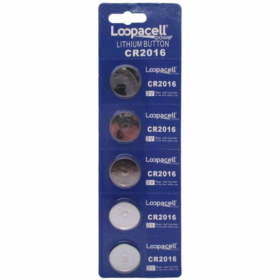 5 Loopacell CR2016 Lithium Battery 3V Button Cell for Digital Scales Calculators