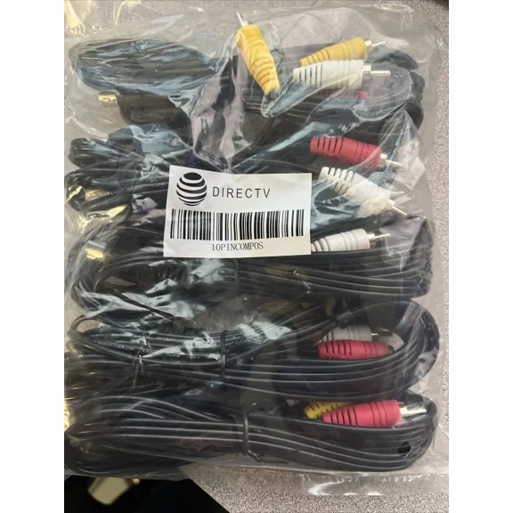 5 Lot Directv 10 Pin A/V Composite Cable Clients 10Pincompos Rca Audio/Video