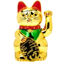 5" Lucky Cat Dashboard Decor Feng Shui Wealth Beckoning Statue Figurine