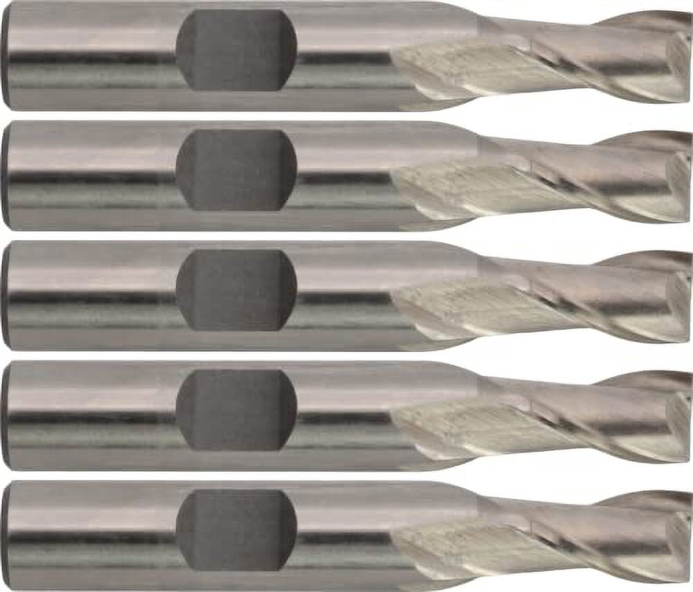5 M42 Cobalt End Mills, Square Nose, Bright (Uncoated) Finish, 5/16