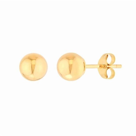212 Main UBS014000758-14Y 14K Yellow Gold 5 mm Polished Ball Stud Earrings