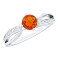 thumbnail image 1 of Rosec Jewels Natural Fire Opal Promise Ring - Opal Diamond Ring for Women - AAA Quality - Ready to Gift, 925 Sterling Silver, US 9.00, 1 of 10