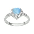 thumbnail image 1 of 5 MM Heart Shape Larimar 925 Sterling Silver Solitaire Women Valentines Day Gifts Ring, 1 of 2