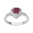 thumbnail image 1 of 5 MM Heart Shape Red CZ 925 Sterling Silver Solitaire Valentines Day Gifts Ring, 1 of 2
