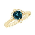 thumbnail image 1 of Rosec Jewels 5 MM Round London Blue Topaz Vintage Engagement Ring with Diamond, 10K Yellow Gold, US 5.50, 1 of 9