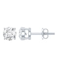 thumbnail image 1 of Rosec Jewels 5 MM Round Moissanite Solitaire Screw Back Stud Earring, 925 Sterling Silver, 1 of 9