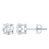 Rosec Jewels 5 MM Round Moissanite Solitaire Screw Back Stud Earring, 925 Sterling Silver