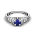 thumbnail image 1 of 5 MM Round Shape Natural Lapis 925 Silver Blossom Design Women Valentines Day Gifts Ring, 1 of 4