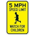 thumbnail image 1 of 5 MPH Speed Limit Watch For Children Sign,Traffic Safety Signs Metal Tin Sign 8x12 Inch Clear Warning for Home & Busines, 1 of 4