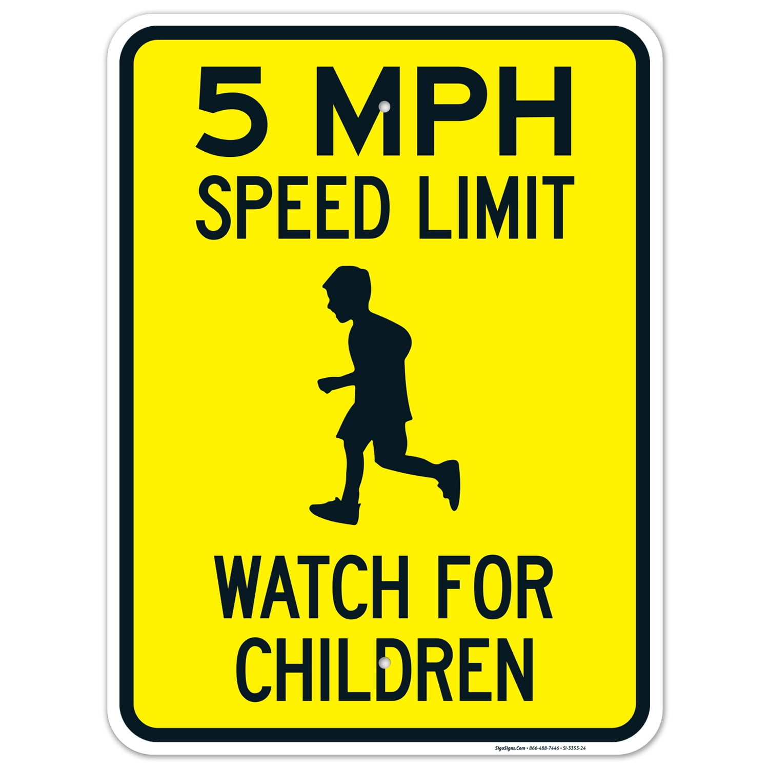 5 MPH Speed Limit Watch For Children Sign, Traffic Sign, 18x24 Aluminum ...