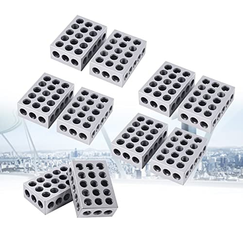 5 Matched 1-2-3 Blocks Set, Precision Machinist Milling, Industrial Tools Precision Blocks, 23 Holes$$Other