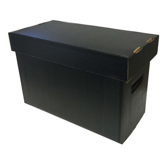5 Max Pro Short Colored Comic Storage Boxes - Holds 150 - 175 Comic Books - BLACK