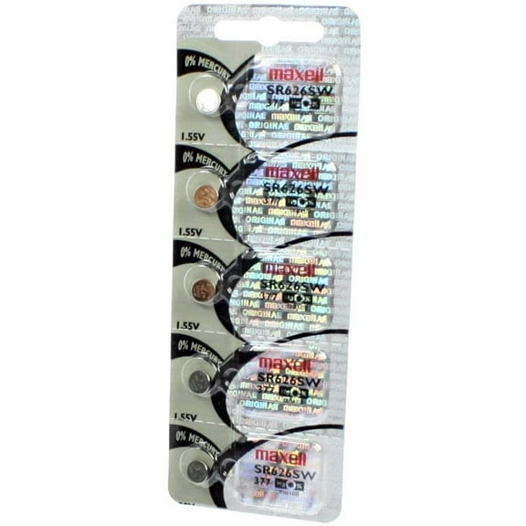 5 Maxell SR626SW 377 Silver Oxide Watch Batteries 2-Pack