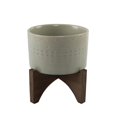 thumbnail image 1 of 5' Mayan Ceramic Planter on Wood Stand,Matte Sage, 1 of 1
