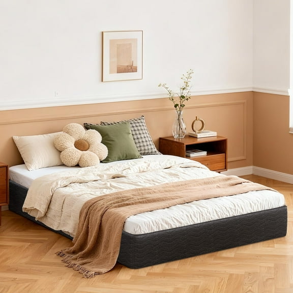 5 in Metal Bed Frame,Queen Size With Storage Space,Heavy Duty Sturdy Mattress Foundation,Easy Assembly,Noise Isolation,No Box Spring Needed