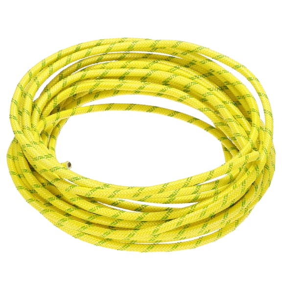 5 Meter/16.4ft 14AWG Flexible Silicone High Temperature Braided Wire Cable -60 to 300 Degree Celsius Yellow Green