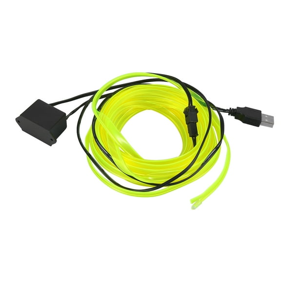 5 Meter/16ft Interior USB Neon EL Wire String Strip Fluorescent Green Cold Light Glow String Strip Set for Car