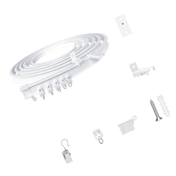 5 Meter Bendable Curtain Rails with Quiet Rollers Set for Home and Office Decors