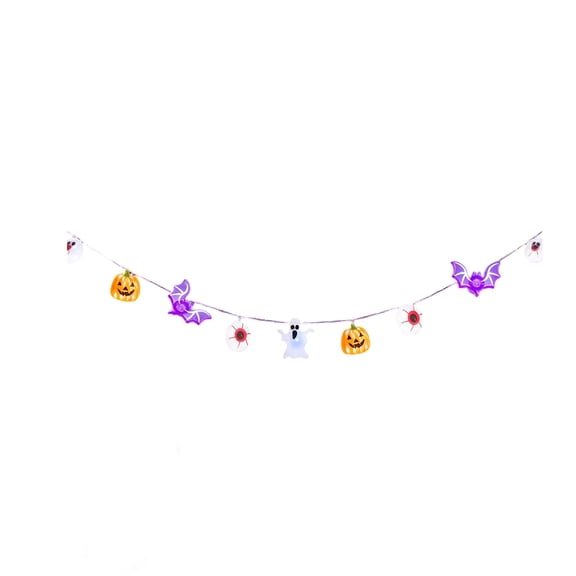5 Meter Copper Wire Halloween String Light, Waterproof Ghost Eyeball Pumpkin Garland, Battery Operated Timer Lamp for Indoor Room, Yard Patio and Spooky Party Layout