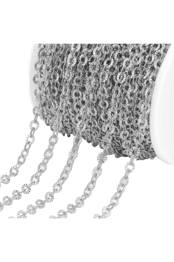 5 Meter Stainless Steel O Shape Textured Chain Adjustable Necklace Chain
