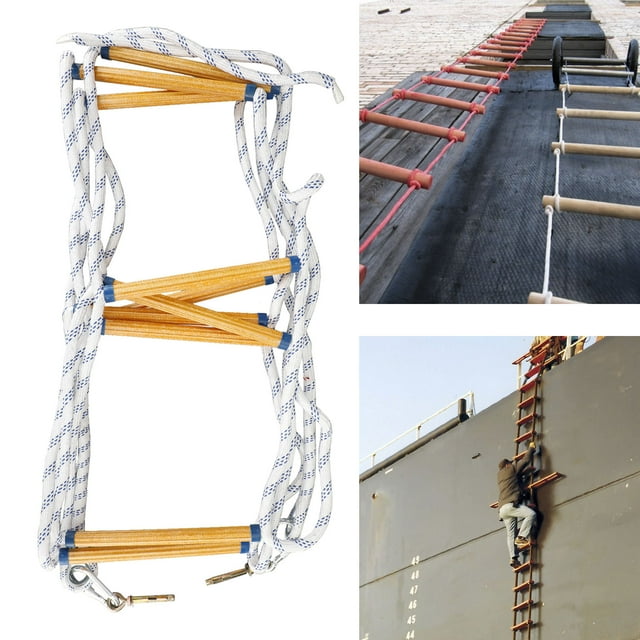 5 Meters Fire Escape Ladder Folding Emergency Rescue Rope Nylon Epoxy ...