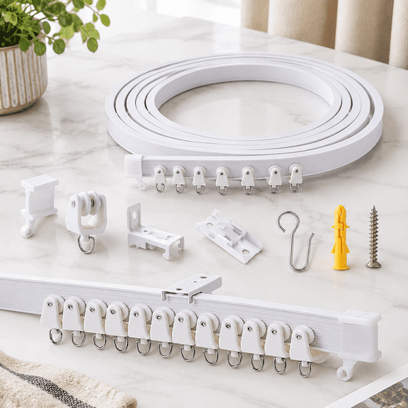 5 Meters Flexible Bendable Ceiling Curtain Track Room Divider for Windows and Showers