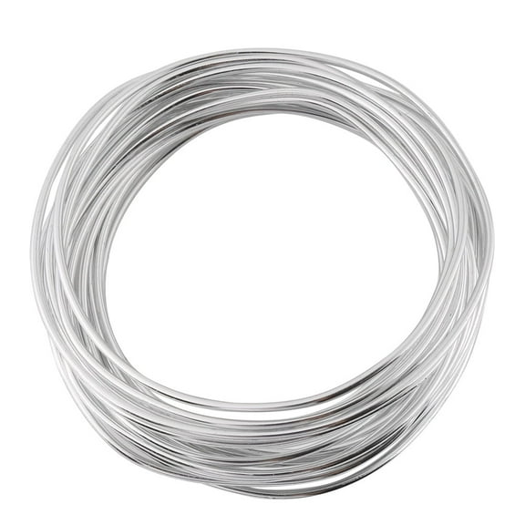 5 Meters Roll 2mm Colorful Round Oxidation Aluminium Wire Bendy Craft Wire DIY Accessories For Jewelry Making Modelling Making and Crafts (Silver White)