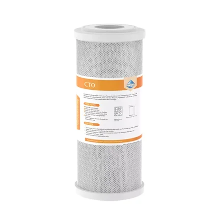 5 Micron 10"x4.5" Sediment CTO Carbon Block Water Filter Cartridges Whole House CTO Filter 1 Pack