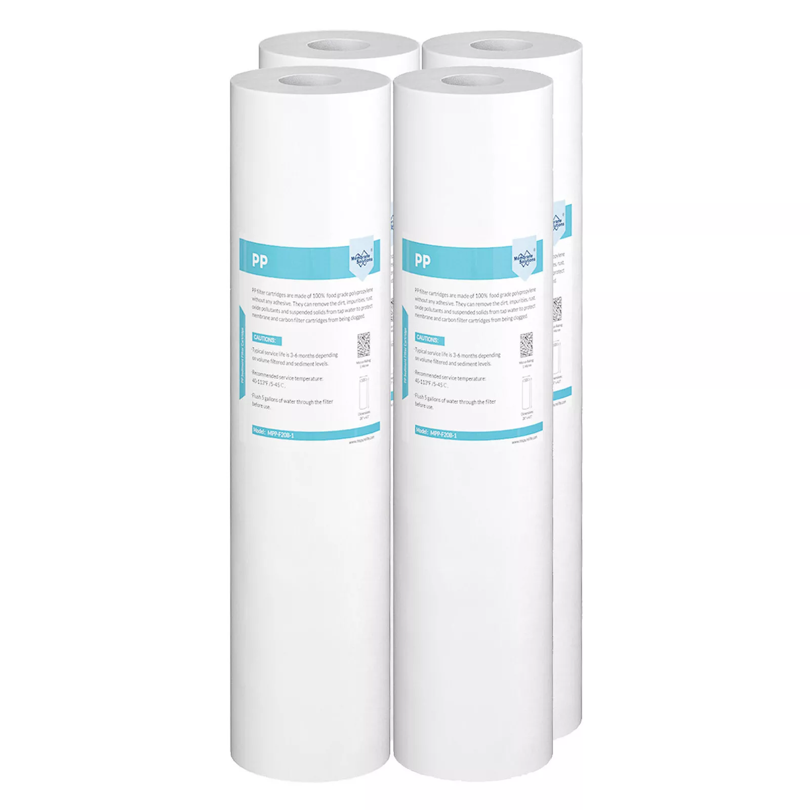 Rusco Sediment Water Filters 20-Pack Bluonics Big Blue Sediment Water Filter Cartridges, 4.5x10, 5 Micron - For Whole House & More Filter Replacement