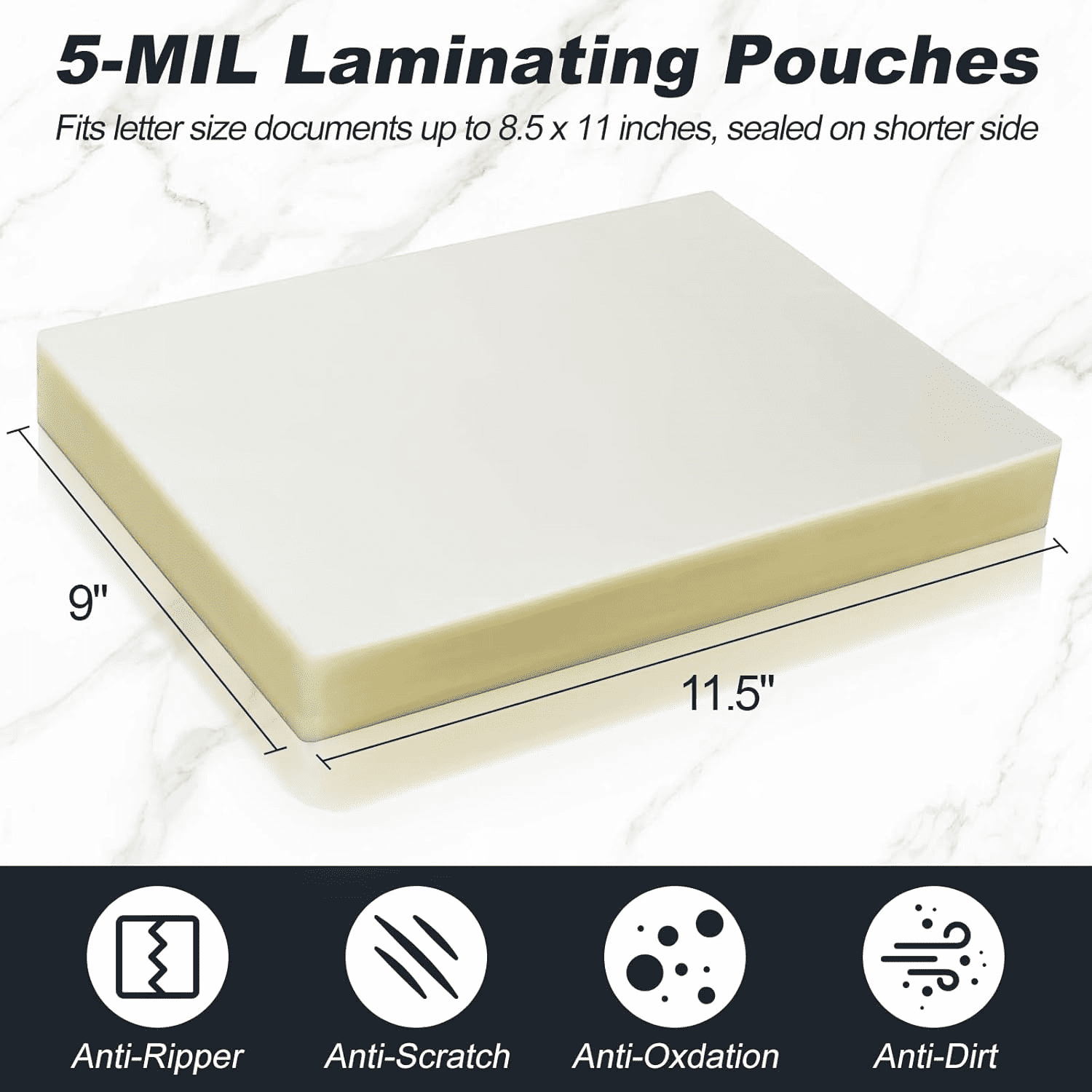 5 Mil Laminating Sheets 300 Packs, Thermal Laminating Pouches Holds 8.5" x 11" Sheets, Clear Laminator Plastic Paper 9 x 11.5 Inches