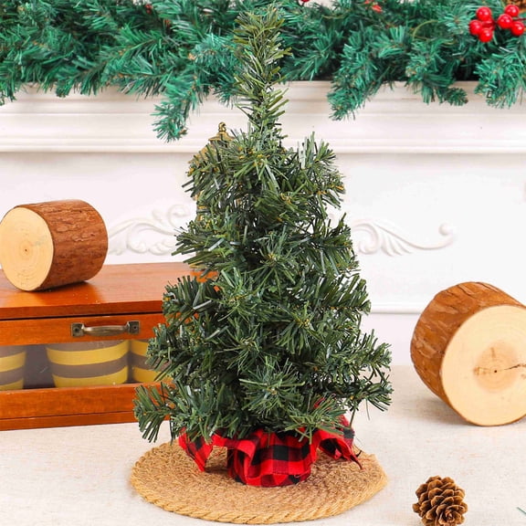 Under $5 Mini Christmas Tree 13" Desktop Christmas Tree, InsCrazy Plastic Small Christmas Tree Artificial Leaf for Living Room Bedroom Table Indoor Christmas Decorations