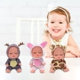 thumbnail image 1 of 5" Mini Dolls, Realistic Washable PVC Doll with Cute Bodysuit and Hat, Sleep Doll with Animals Clothes for Birthday Party Holiday Christmas Gift, 1 of 7