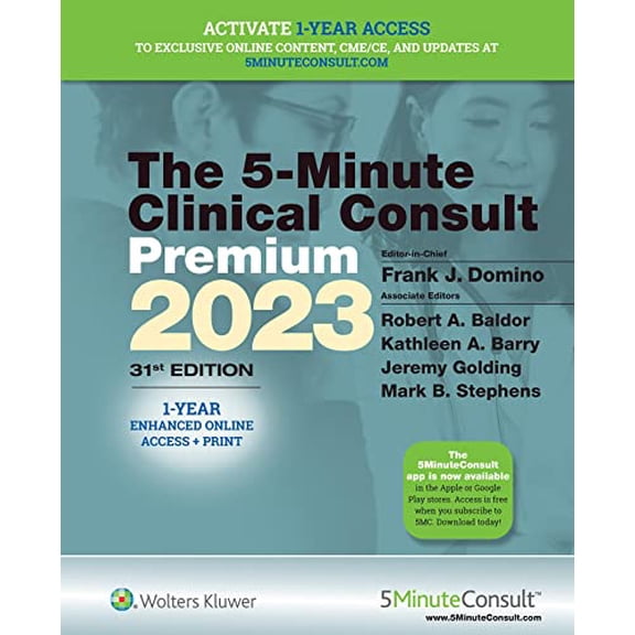 Pre-Owned 5-Minute Clinical Consult 2023 (Premium): Print + eBook with Multimedia (The 5-Minute Consult Series), 9781975191542, 1975191544, Hardcover, Thirty-First edition