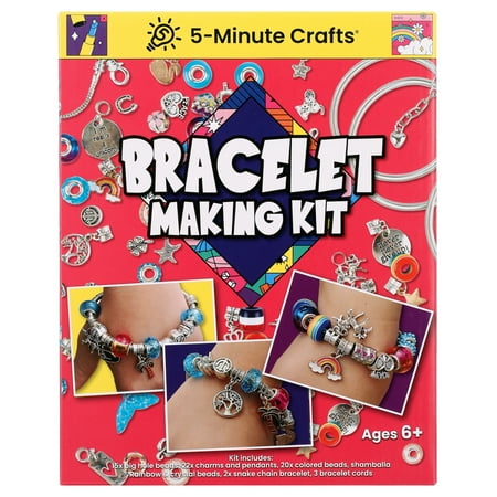 5-Minute Crafts Bracelet Making Kit Colorful Beads Charms Pendants Arts and Crafts Kids 6+ Non Toxic