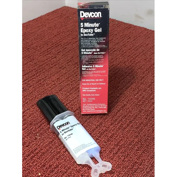 5 Minute Epoxy Gel, 25 Ml, Dual Syringe Dev-Tube Devcon Devcon 14240, Exp 11/26