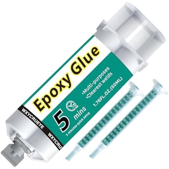 5 Minute Epoxy Glue Purpose | Cure Clear Epoxy Adhesive for Plastic, Metal, , Ceramic & Fiberglass | Two Part epoxy Glue