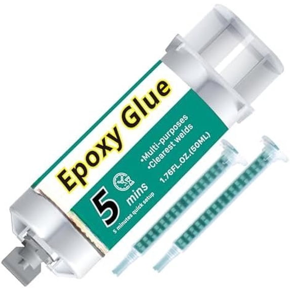 5 Minute Epoxy Glue Purpose | Cure Clear Epoxy Adhesive for Plastic, Metal, , Ceramic & Fiberglass | Two Part epoxy Glue