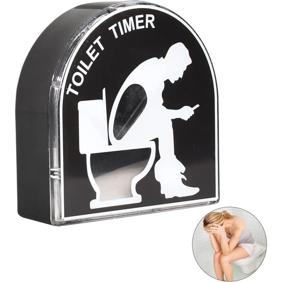 5 Minute Funny Toilet Hourglass Timer Waterproof Plastic Sand Clock Novelty Prank Gift for Husband Friend Bathroom Decor