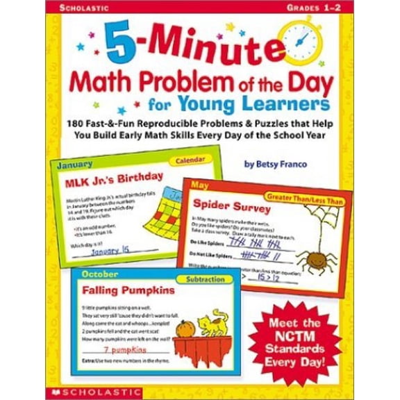 Pre-Owned 5-Minute Math Problem of the Day for Young Learners: 180 Fast & Fun Reproducible Problems & Puzzles That Help You Build Early Math Skills Every Day of the School Year Paperback