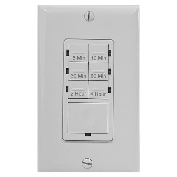 5-Minute to 4-Hour Indoor in-Wall Countdown Digital Lighting and Appliance Timer, White