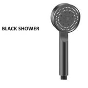 5 Mode Adjustable High Pressure Shower Head Spray Handheld Water Saving Black Shower Head