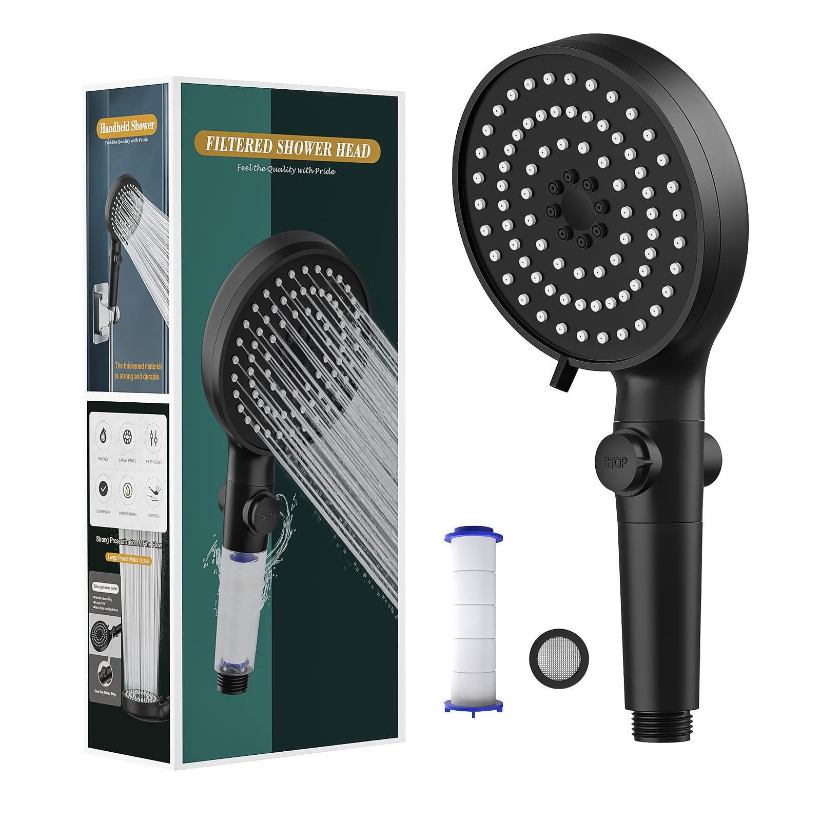 5 Mode Shower Head with HandheldHigh Pressure Shower Head Turbocharged