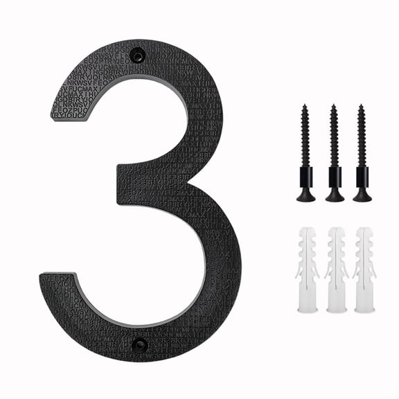 5" Modern Address House Numbers for Outside - Easy to Install 3D Matte Black Weatherproof No Rust, Individual Numbers for Address on House, Includes Screws, Door Mailbox Decor Home Address Number