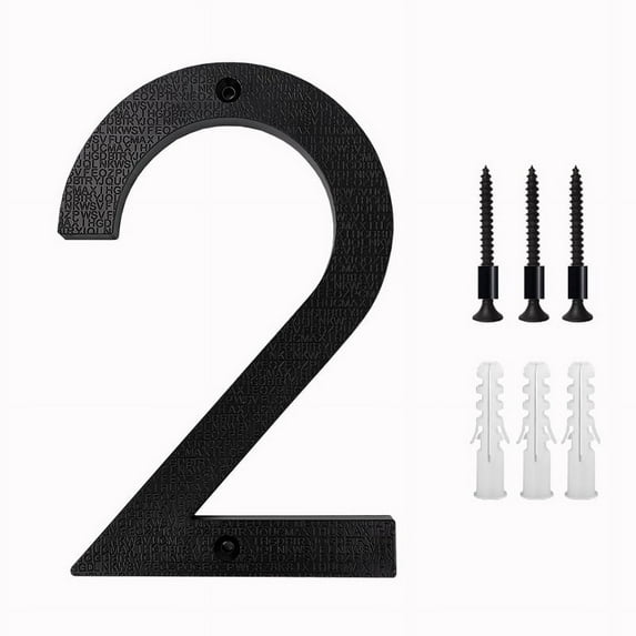 5" Modern Address House Numbers for Outside - Easy to Install 3D Matte Black Weatherproof No Rust, Individual Numbers for Address on House, Includes Screws, Door Mailbox Decor Home Address Number