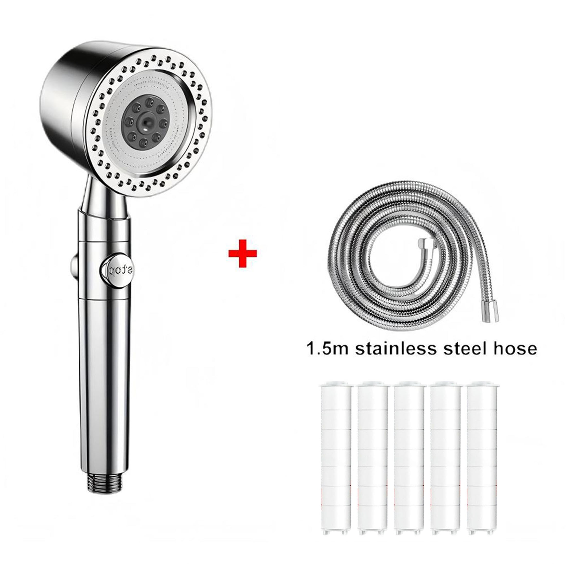 5 Modes Spray Water Saving Shower Head ABS Handheld Spa Showerheads ...
