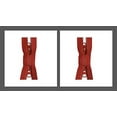 thumbnail image 1 of #5 Molded Vislon Atom Red YKK Jacket 2-Way Separating Zippers - Choose Your Length - Color: Atom Red #820 - Made in The United States (2 Zippers Per Pack), 1 of 1
