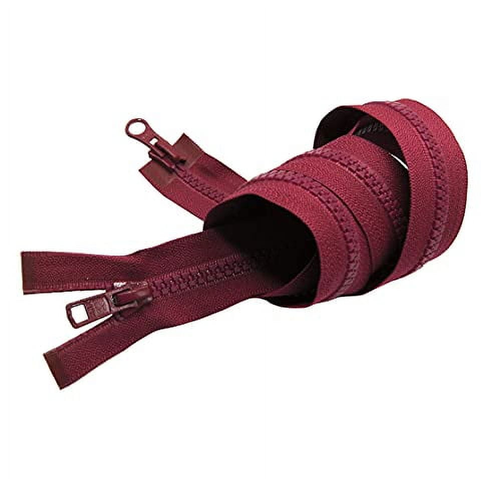 YKK #5 Brass Separating Zipper – 24 Inch Medium Weight For Jackets & Coats (Burgundy)