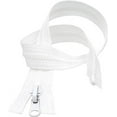 thumbnail image 1 of #5 Molded Vislon White YKK Jacket 2-Way Separating Zipper - Choose Your Length - Made in The United States (1 Zipper Per Pack), 1 of 1