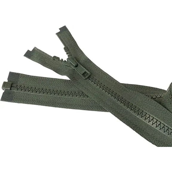 #5 Molded YKK Medium Weight Jacket Separating Zipper - Color: Olive Green 567 - Made in The United States (1 Zipper Per Pack) (Olive Green - 30" inches)